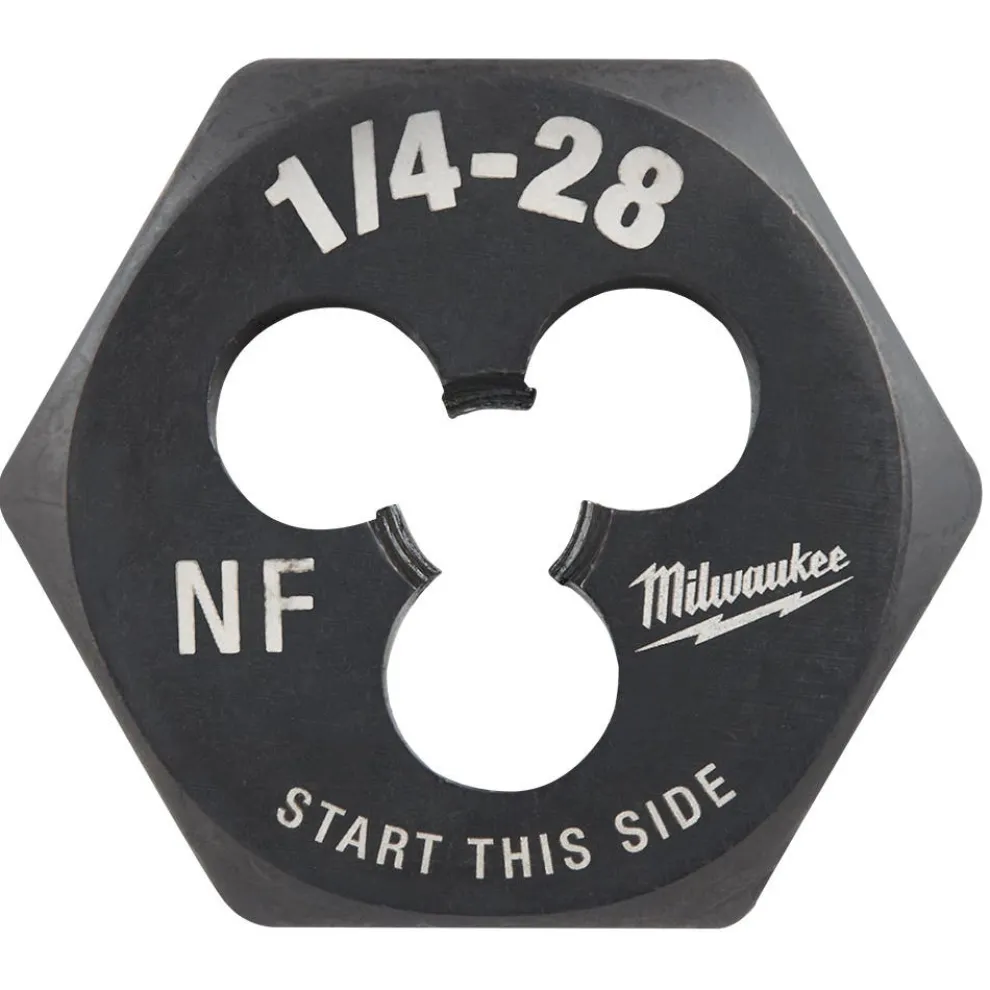 Milwaukee 1/4"-28 NF 1-Inch Hex Threading Die 49-57-5338