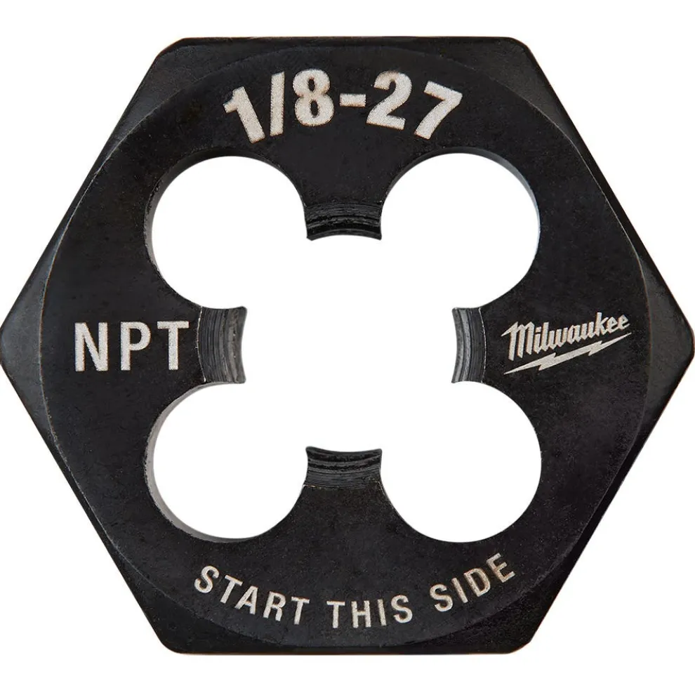 Milwaukee 1/8"-27 NPT 1-Inch Hex Threading Die 49-57-5389