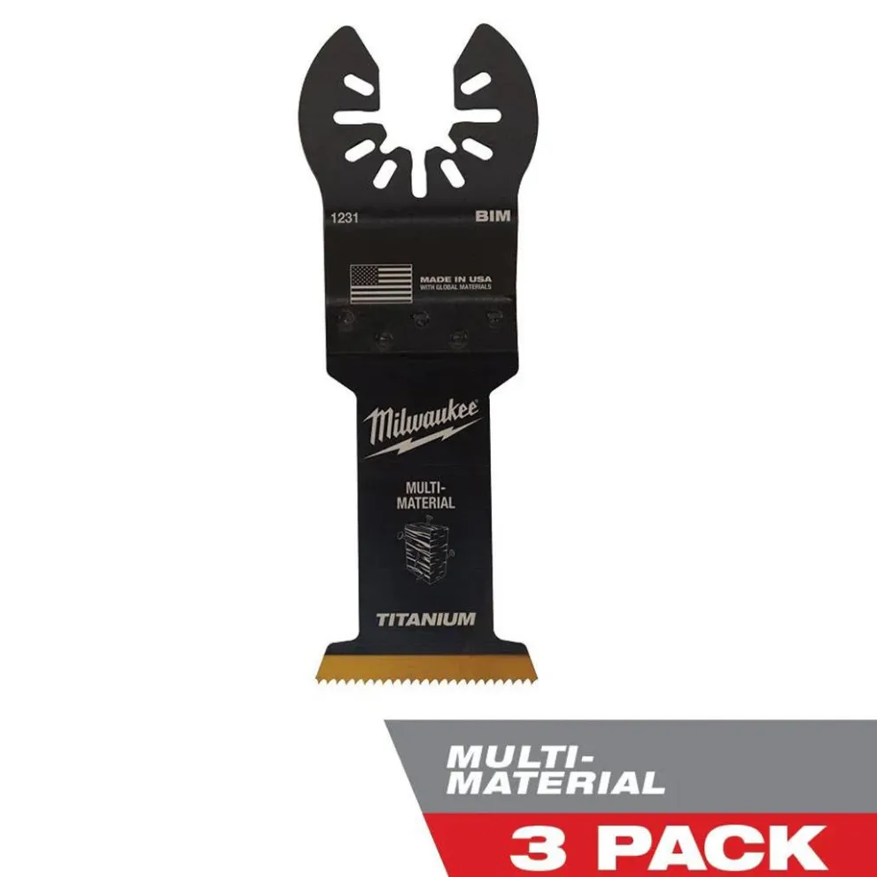 Milwaukee 1-3/8" Open-Lok Titanium Enhanced Bi-Metal Universal Fit Multi-Material Blades (3 Pack) 49-25-1233