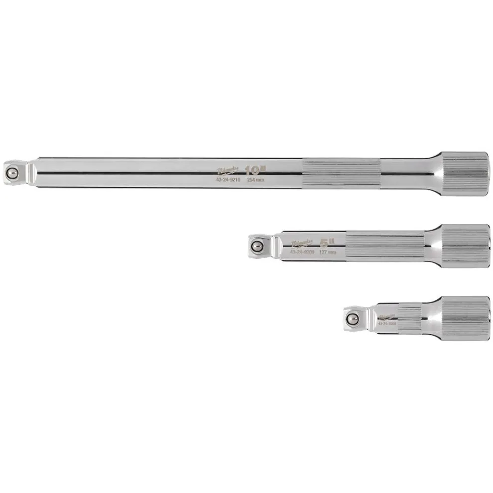 Milwaukee 3 Piece 1/2" Drive Wobble Extension Set 48-22-9352