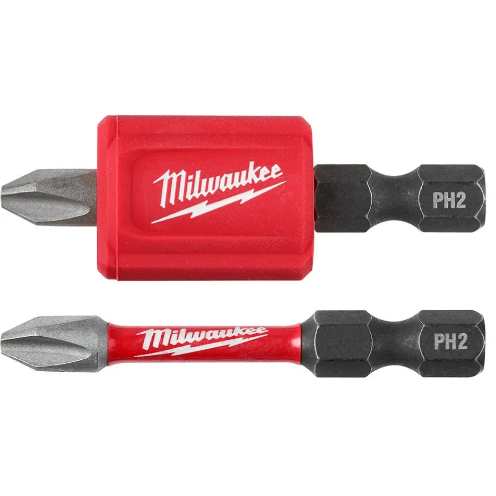 Milwaukee 3 Piece SHOCKWAVE Impact Duty Magnetic Attachment and PH2 Bit Set - 48-32-4550
