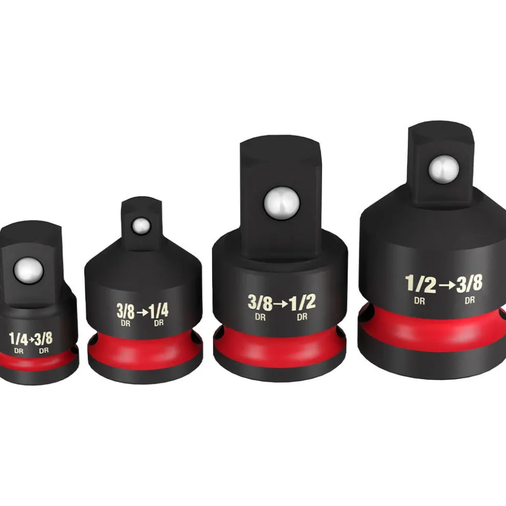 Milwaukee 4 Piece Shockwave Impact Duty 1/4" - 1/2" Drive Adapter Set 49-66-6742