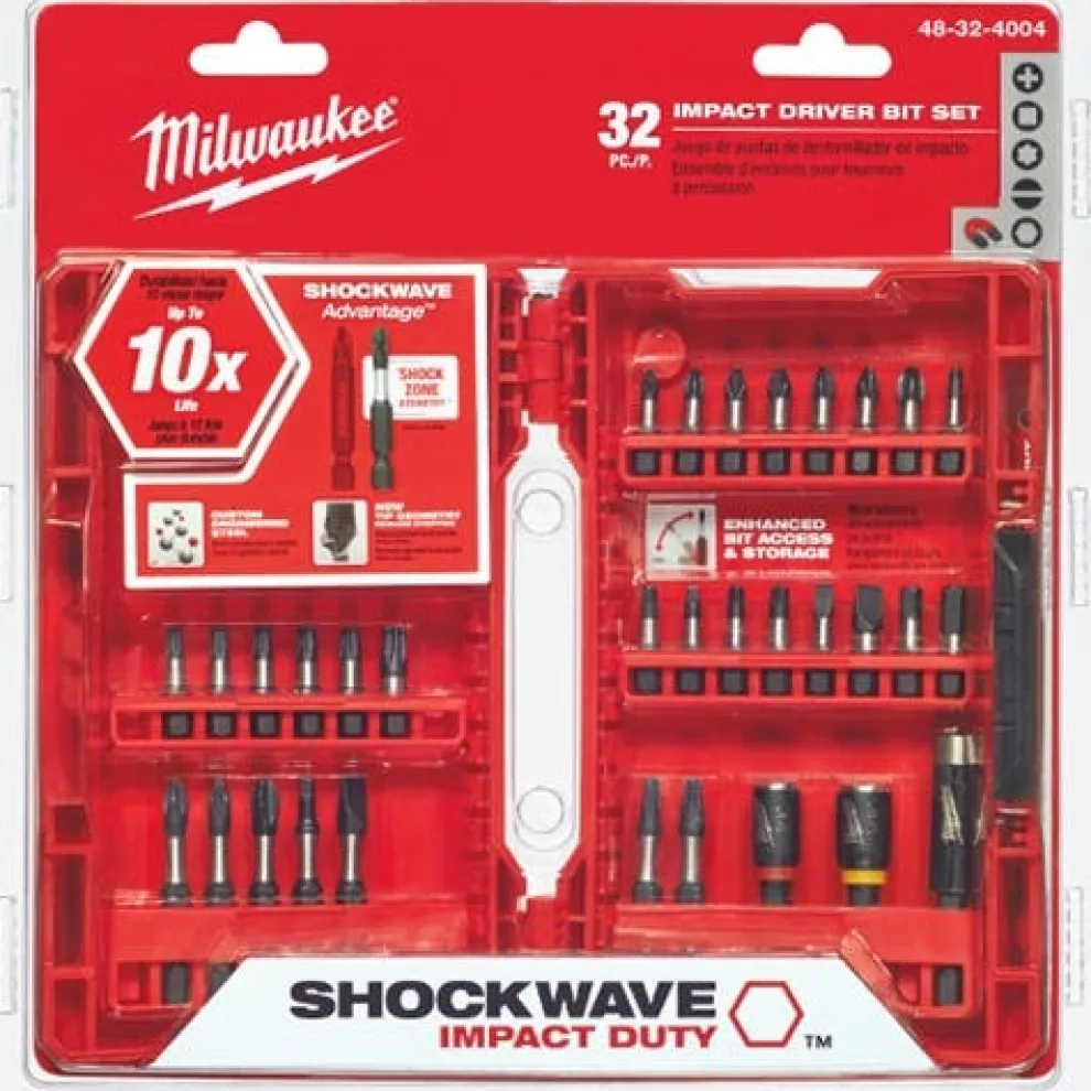 Milwaukee 32 Piece Shockwave Driver Bit Set Impact Rated 48-32-4004