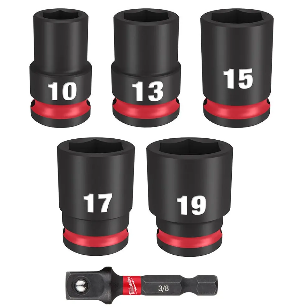 Milwaukee 6 Piece SHOCKWAVE Impact Duty 3/8" Drive Metric Standard Socket Set 49-66-7036