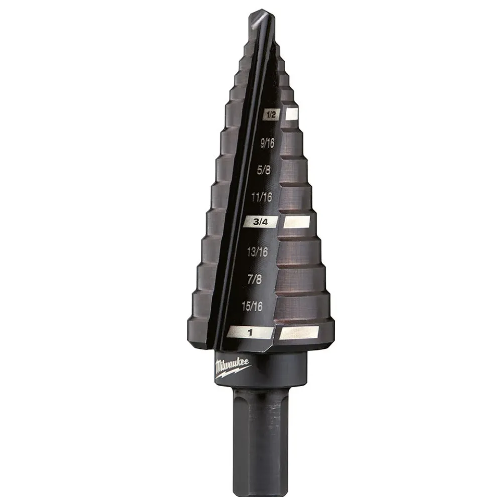 Milwaukee #8 Step Drill Bit, 1/2" - 1" x 1/16" 48-89-9208