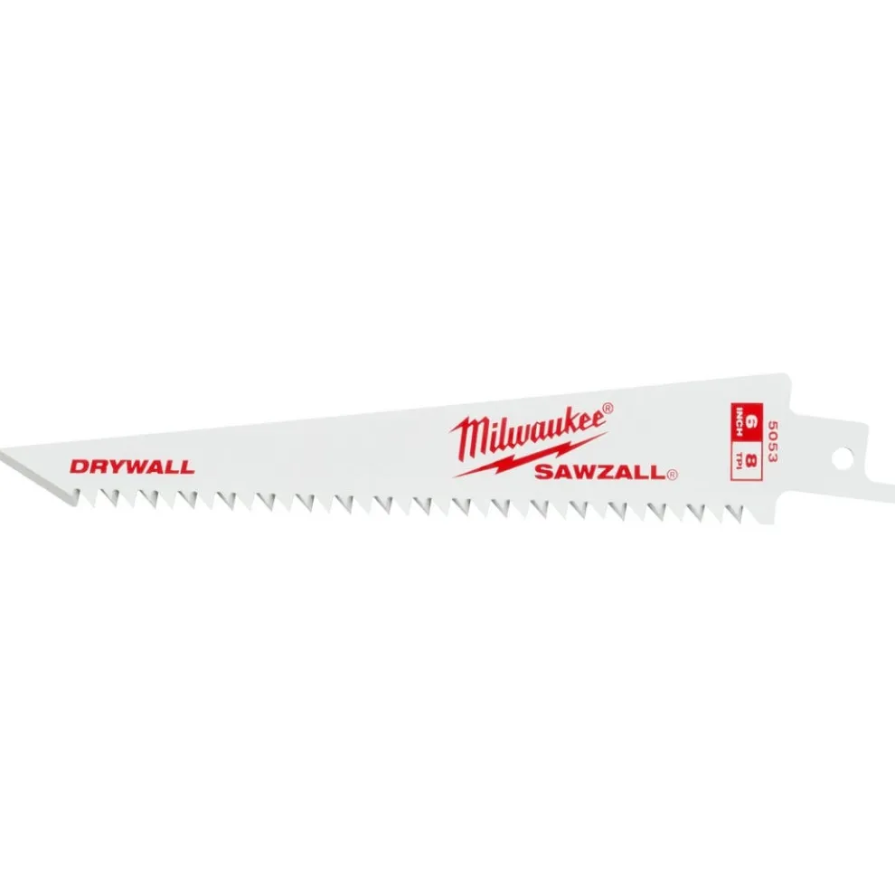 Milwaukee 6" 8TPI Drywall SAWZALL Blades (3 pk) 48-00-5053