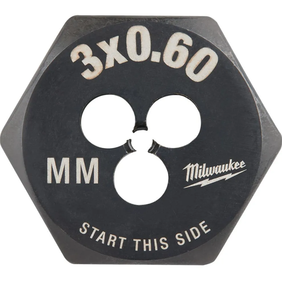Milwaukee M3-0.60 mm 1-Inch Hex Threading Die 49-57-5310