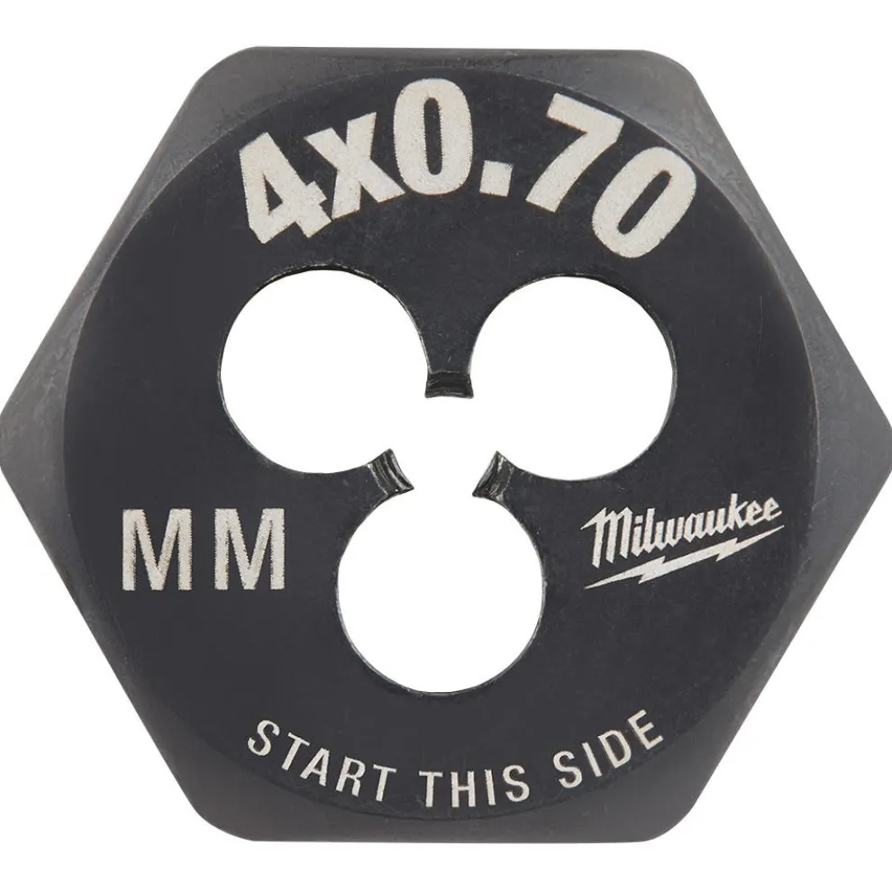 Milwaukee M4-0.70 mm 1-Inch Hex Threading Die 49-57-5319