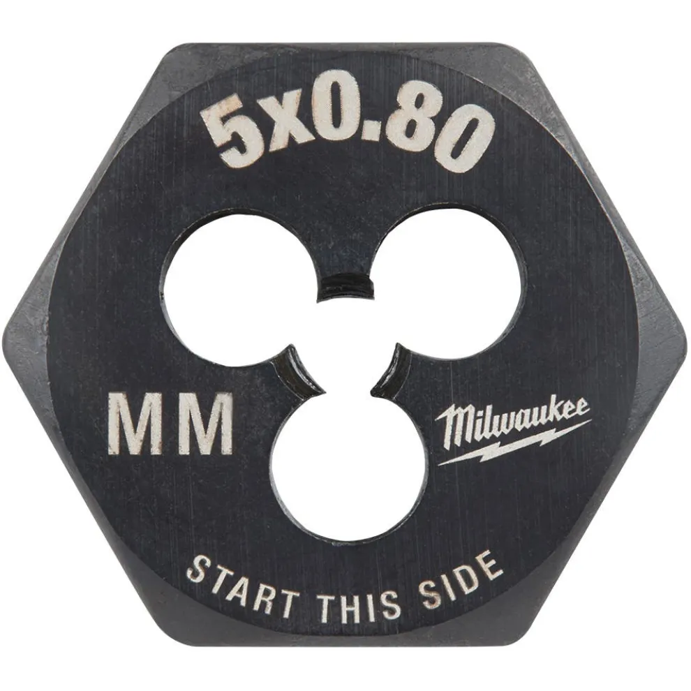 Milwaukee M5-0.80 mm 1-Inch Hex Threading Die 49-57-5329
