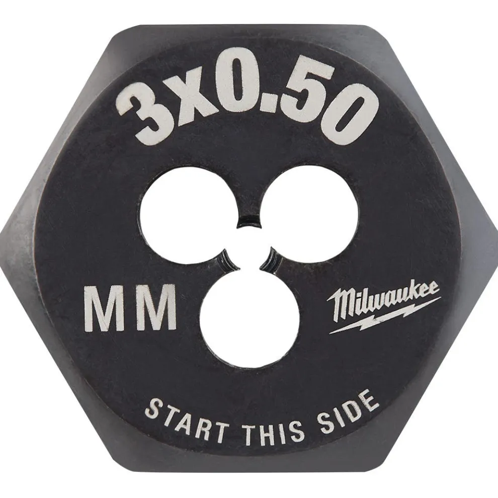Milwaukee M3-0.50 mm 1-Inch Hex Threading Die 49-57-5311