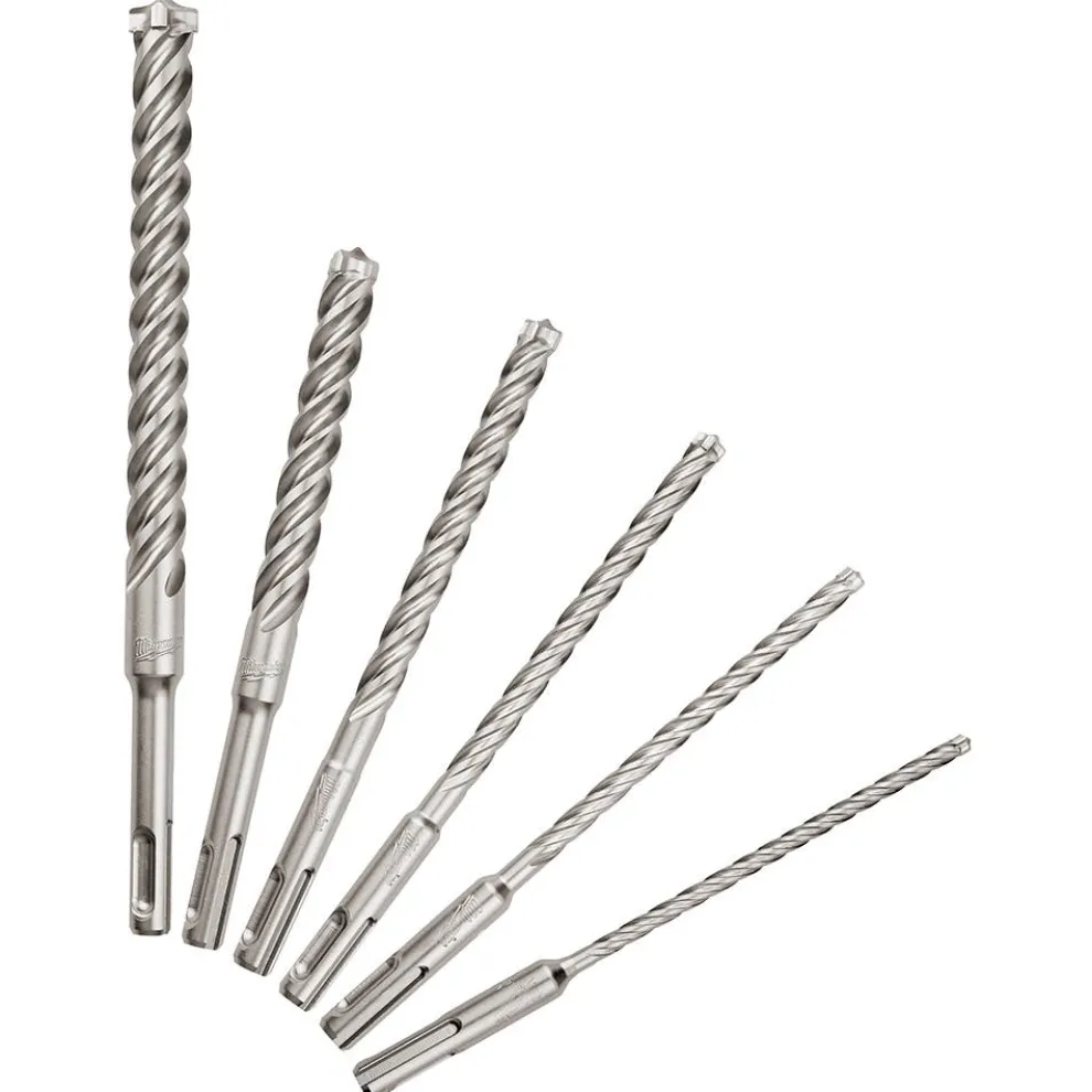 Milwaukee SDS-Plus MX4 4-Cutter Rotary Hammer Drill Bits - 6pc Kit 48-20-7499