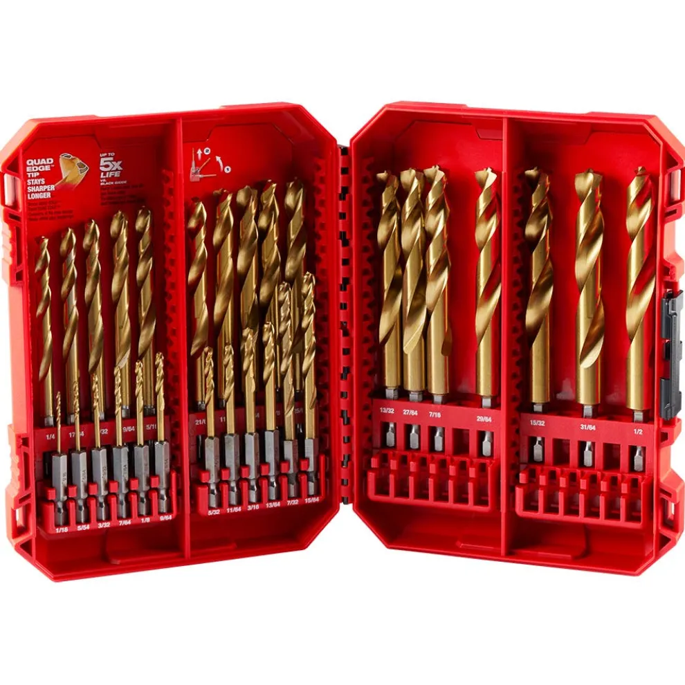 Milwaukee SHOCKWAVE Impact Duty RED HELIX Titanium Drill Bit Set - 29 Piece 48-89-4672