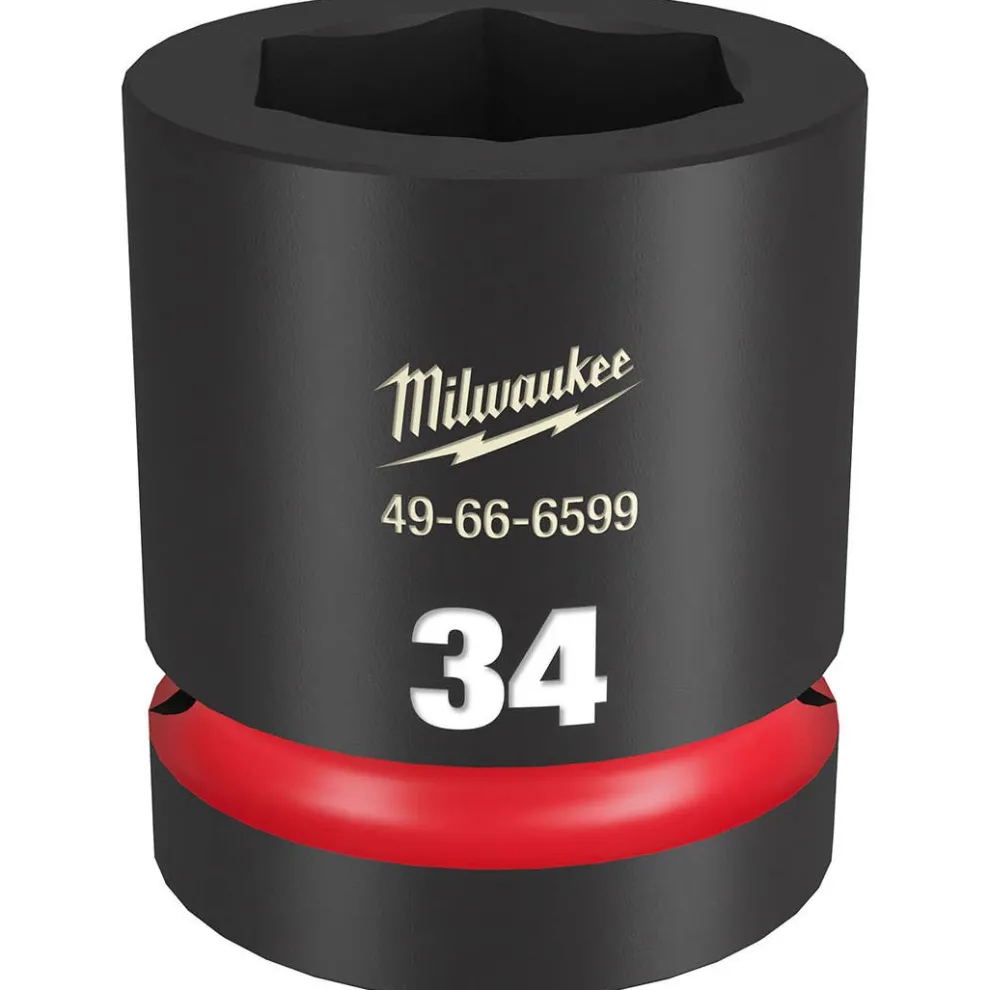 Milwaukee Shockwave Impact Duty 1" Drive 34mm Standard 6 Point Socket 49-66-6599