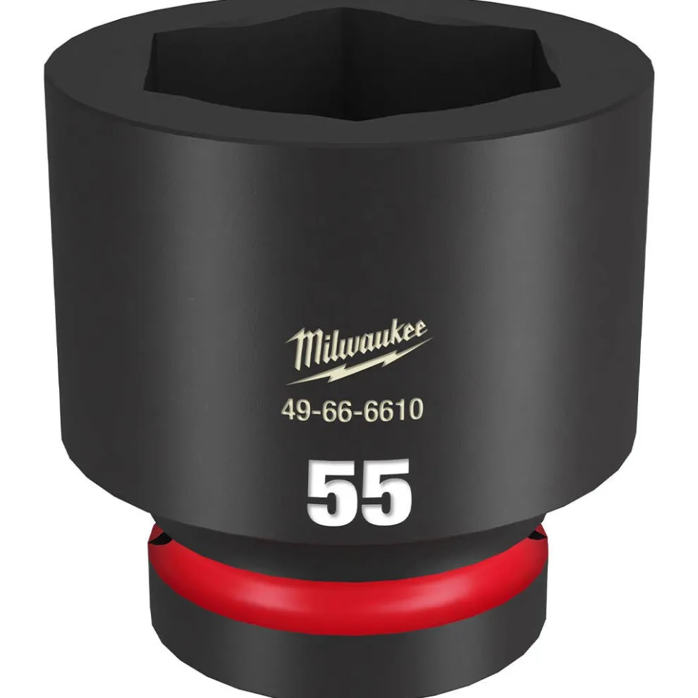 Milwaukee Shockwave Impact Duty 1" Drive 55mm Standard 6 Point Socket 49-66-6610