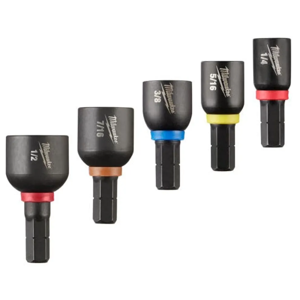 Milwaukee SHOCKWAVE Impact Duty Insert Magnetic Nut Driver Set 5 Piece 49-66-4563