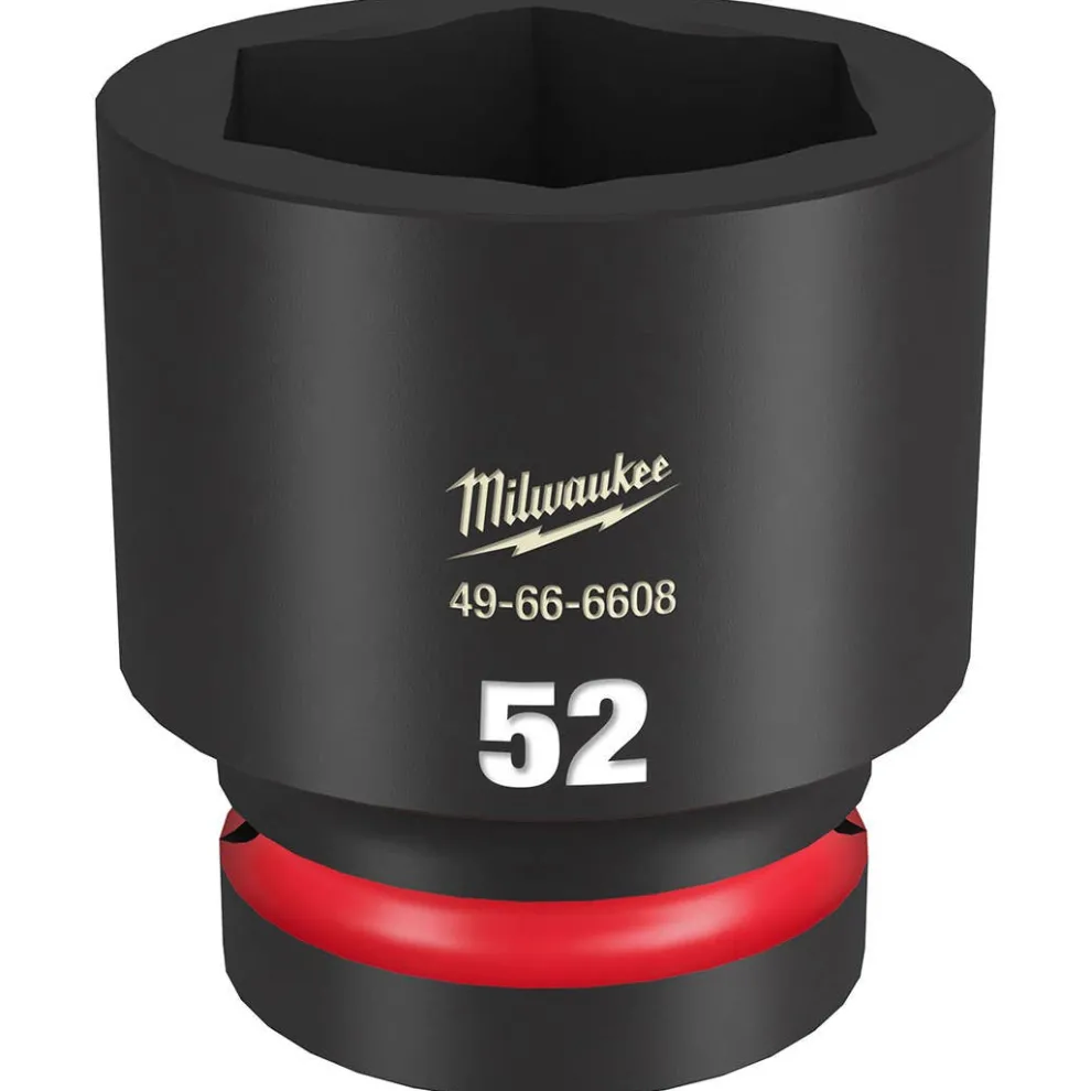 Milwaukee Shockwave Impact Duty 1" Drive 52mm Standard 6 Point Socket 49-66-6608