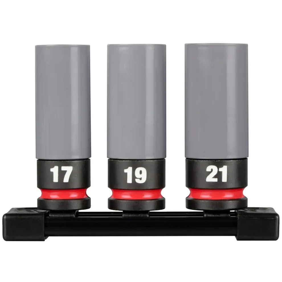 Milwaukee SHOCKWAVE Impact Duty 1/2" Drive Metric 3 Piece Lug Nut Wheel Socket Set 49-66-7830