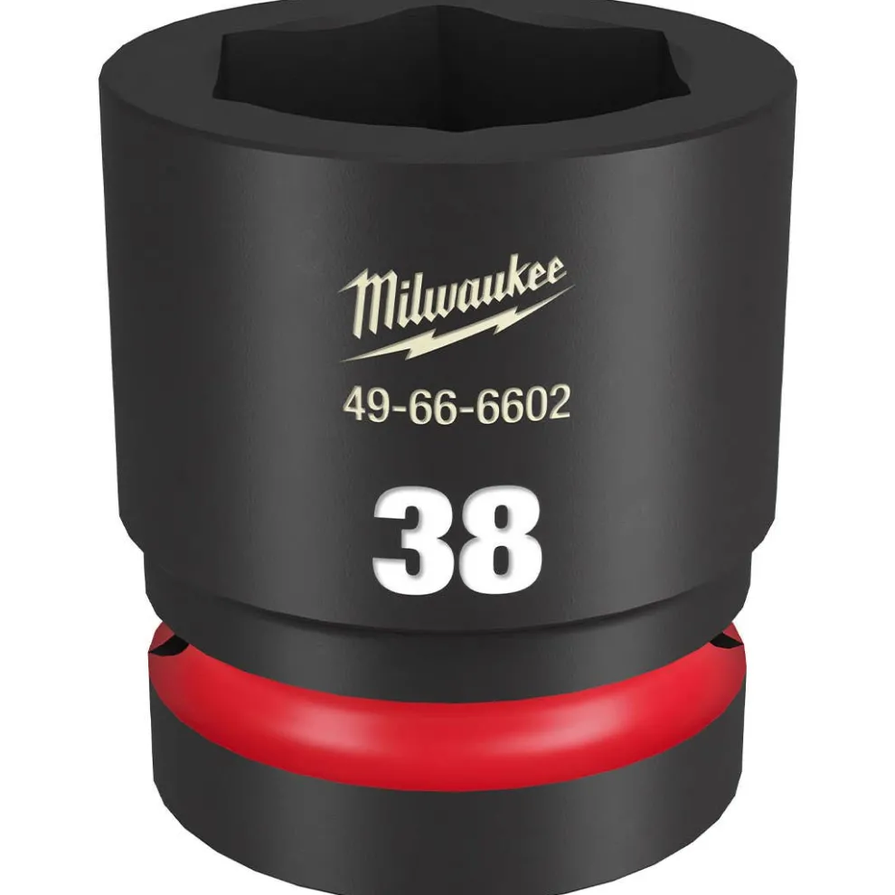Milwaukee Shockwave Impact Duty 1" Drive 38mm Standard 6 Point Socket 49-66-6602
