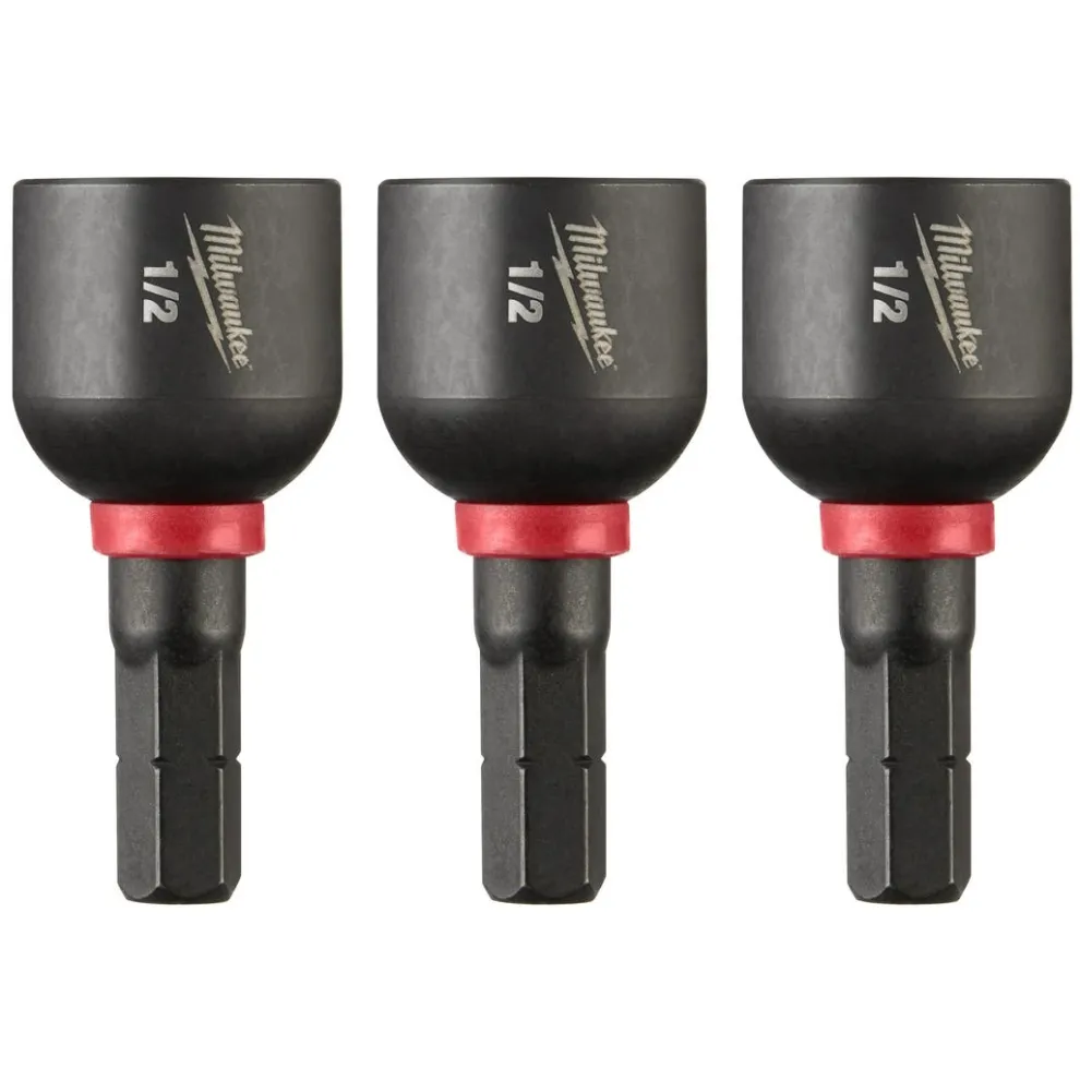 Milwaukee SHOCKWAVE Impact Duty 1/2" Insert Magnetic Nut Driver 3PK 49-66-4517