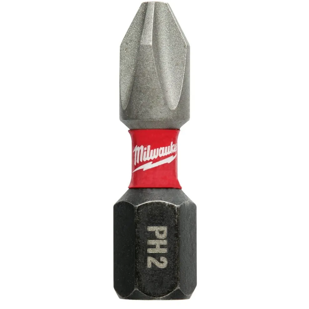 Milwaukee SHOCKWAVE Impact Phillips #2 Insert Bits (25-Piece Contractor Pack) 48-32-4604
