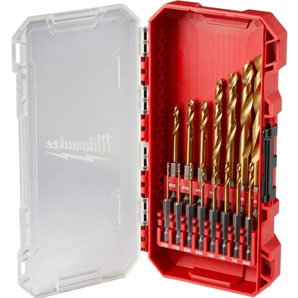 Milwaukee SHOCKWAVE Impact Duty RED HELIX Titanium Drill Bit Set 15PC - 48-89-4670
