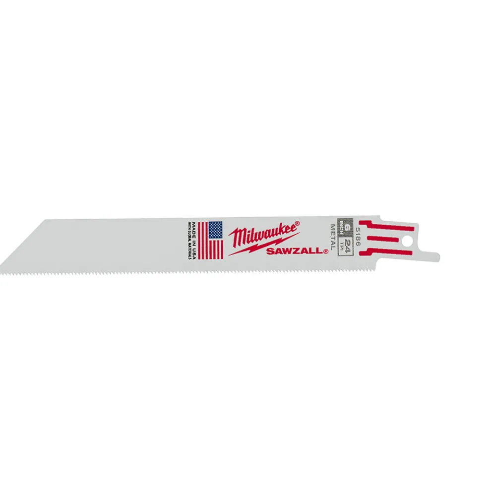 Milwaukee Tool 6" 24 TPI Thin Kerf SAWZALL Blades (50 Pack) 48-01-6186