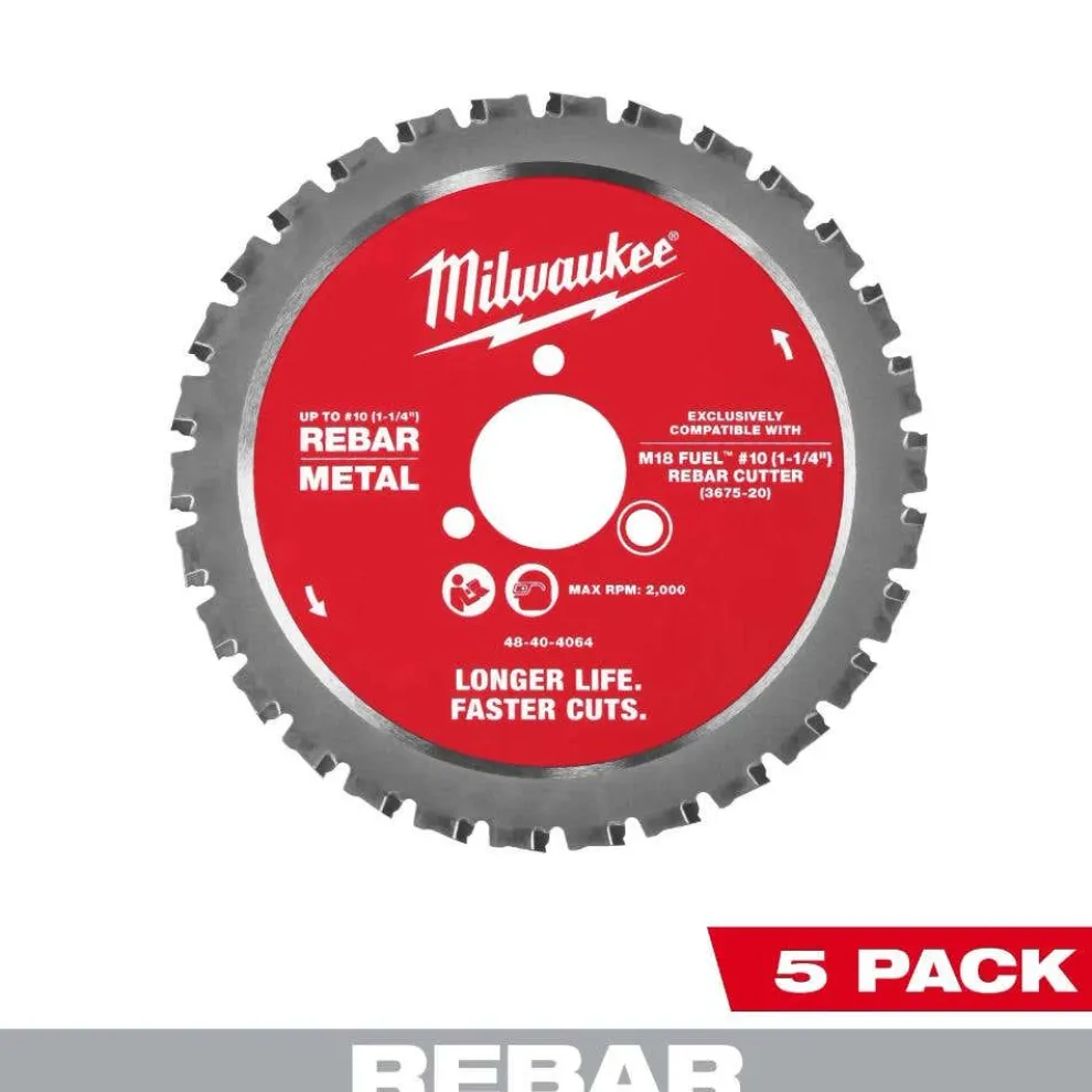 Milwaukee Tools #10 (1-1/4”) Rebar Cutting Blade - 5 PK 48-40-4065
