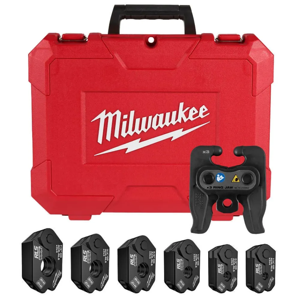 Milwaukee Tools 1/4" - 7/8" RLS® Pivoting Press Ring Kit for M12™ FORCE LOGIC™ Press Tool 49-16-2461RX