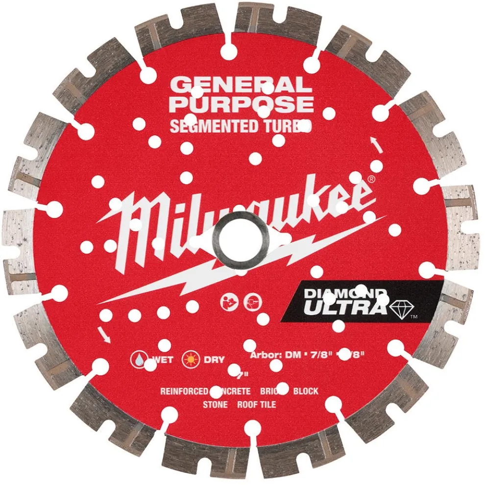Milwaukee Tools 7" Diamond Ultra Segmented Turbo, General Purpose Diamond Blade 49-93-7529