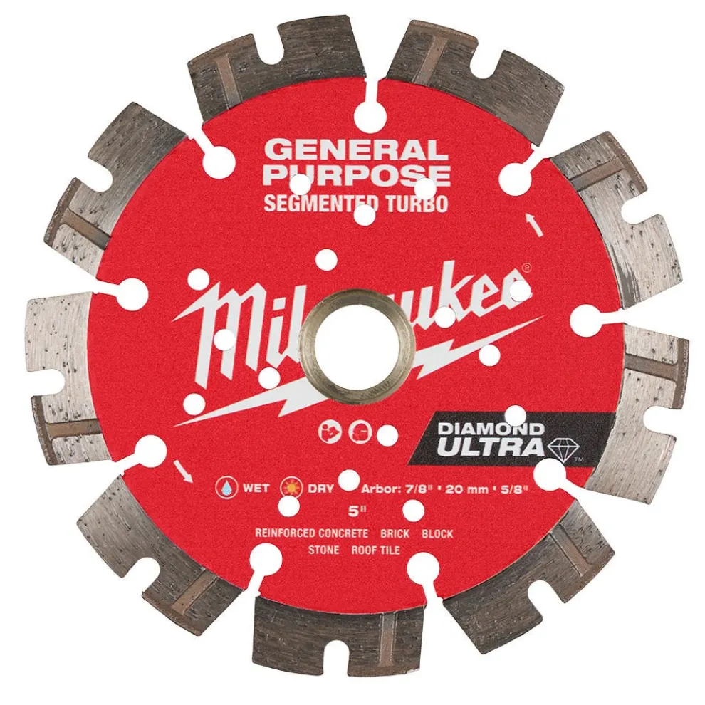 Milwaukee Tools 5" Diamond Ultra Segmented Turbo, General Purpose Diamond Blade 49-93-7526