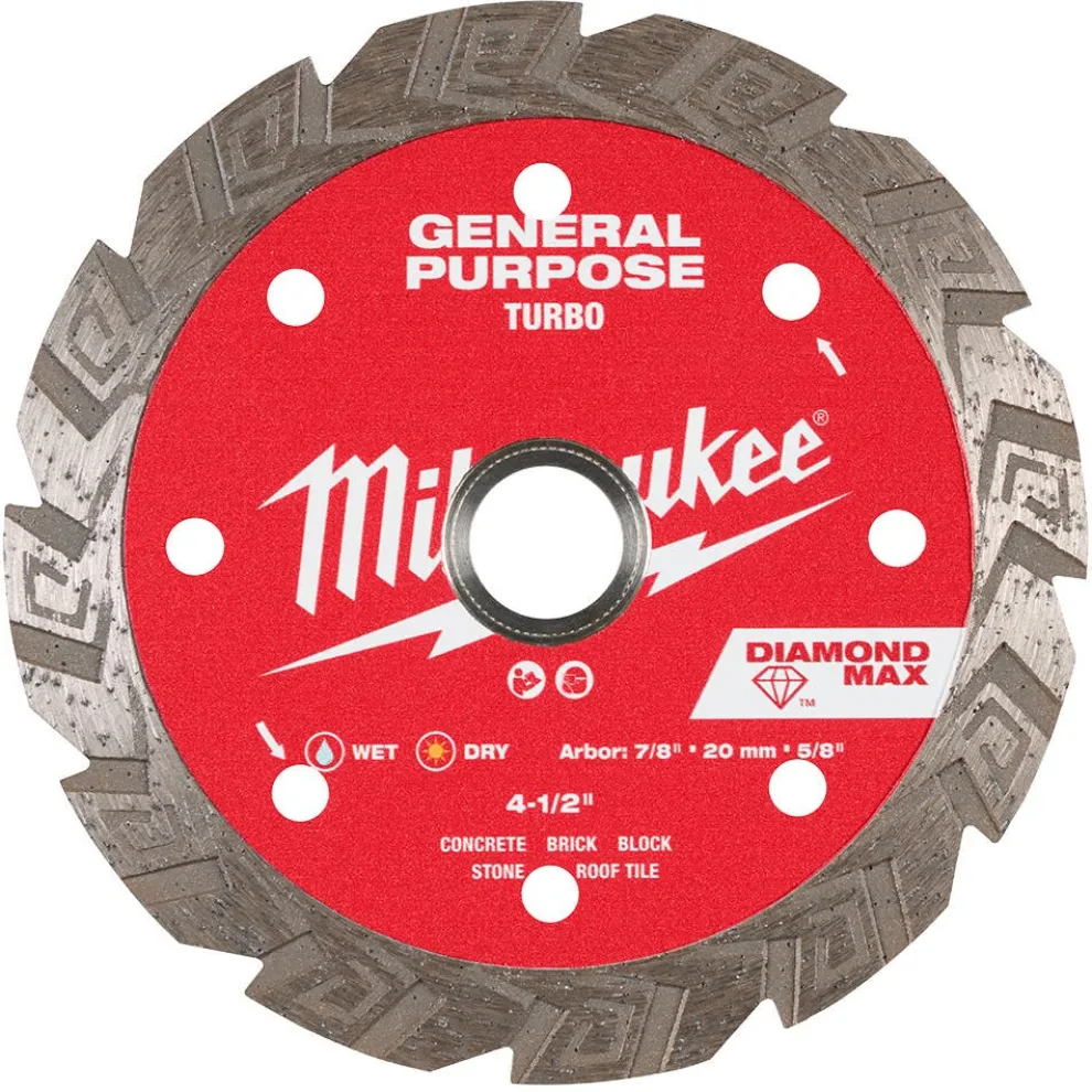 Milwaukee Tools 4-1/2" Diamond Max Turbo, General Purpose Diamond Blade 49-93-9104