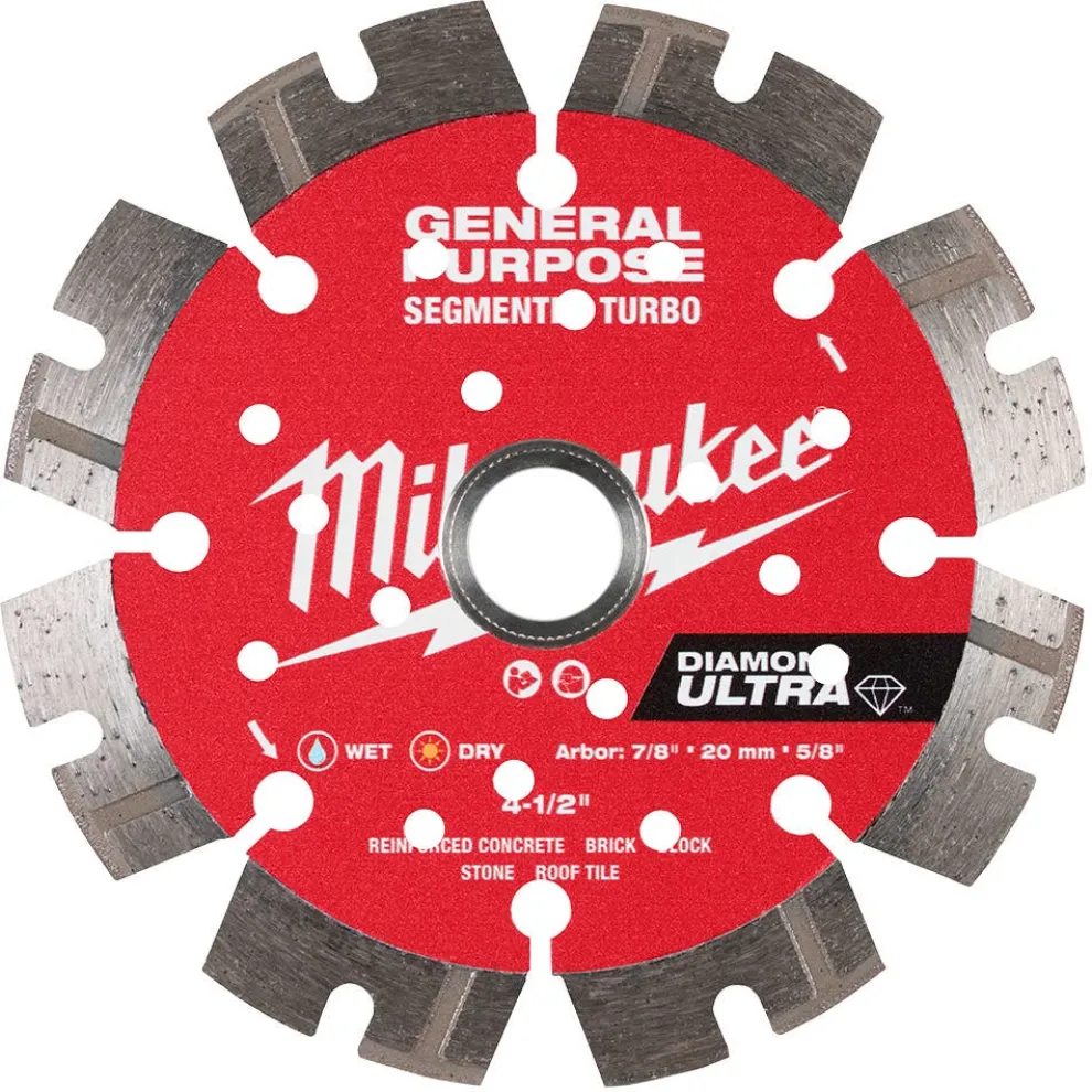 Milwaukee Tools 4-1/2" Diamond Ultra Segmented Turbo, General Purpose Diamond Blade 49-93-7523