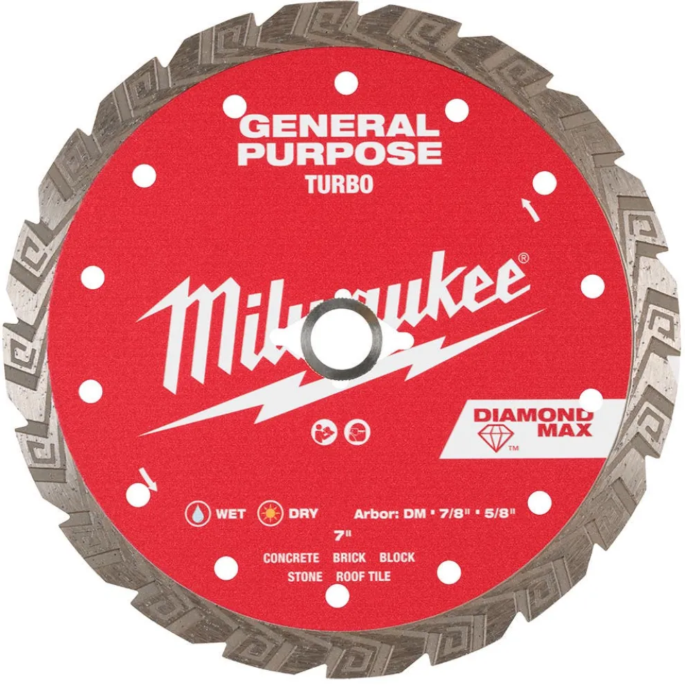 Milwaukee Tools 7" Diamond Max Turbo, General Purpose Diamond Blade 49-93-9107