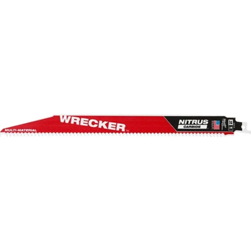 Milwaukee Tools 12" WRECKER™ with NITRUS™ Carbide SAWZALL® Blade for Multi-Material (3 PK) 48-00-5373