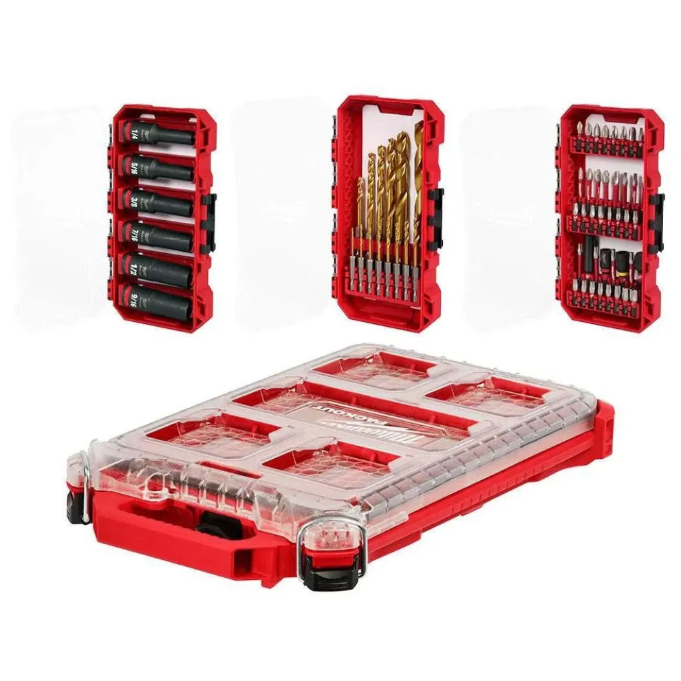 Milwaukee Tools SHOCKWAVE Impact Duty 60 Piece Drill, Drive & Fasten PACKOUT Set 48-32-5162
