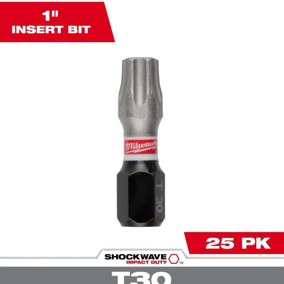 Milwaukee Tools SHOCKWAVE™ Impact Duty 1" T30 INSERT BITS 25Pk 48-32-4137