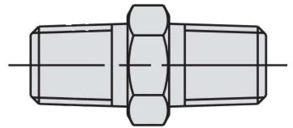 Power Team SPX Male Connector Hydraulic 1-11/16” long, 1 /4” NPTF male ends. 9690