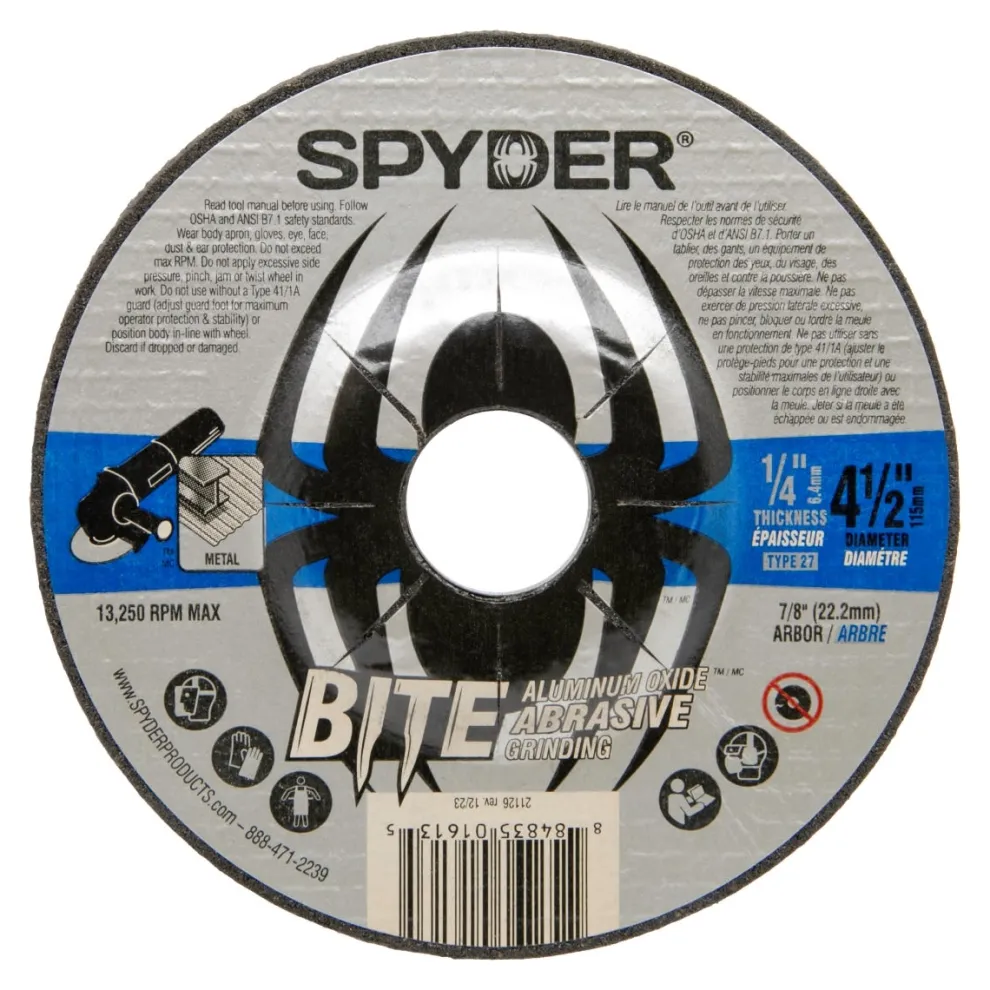 Spyder 4.5" Aluminum Oxide Grinding Wheel 21126