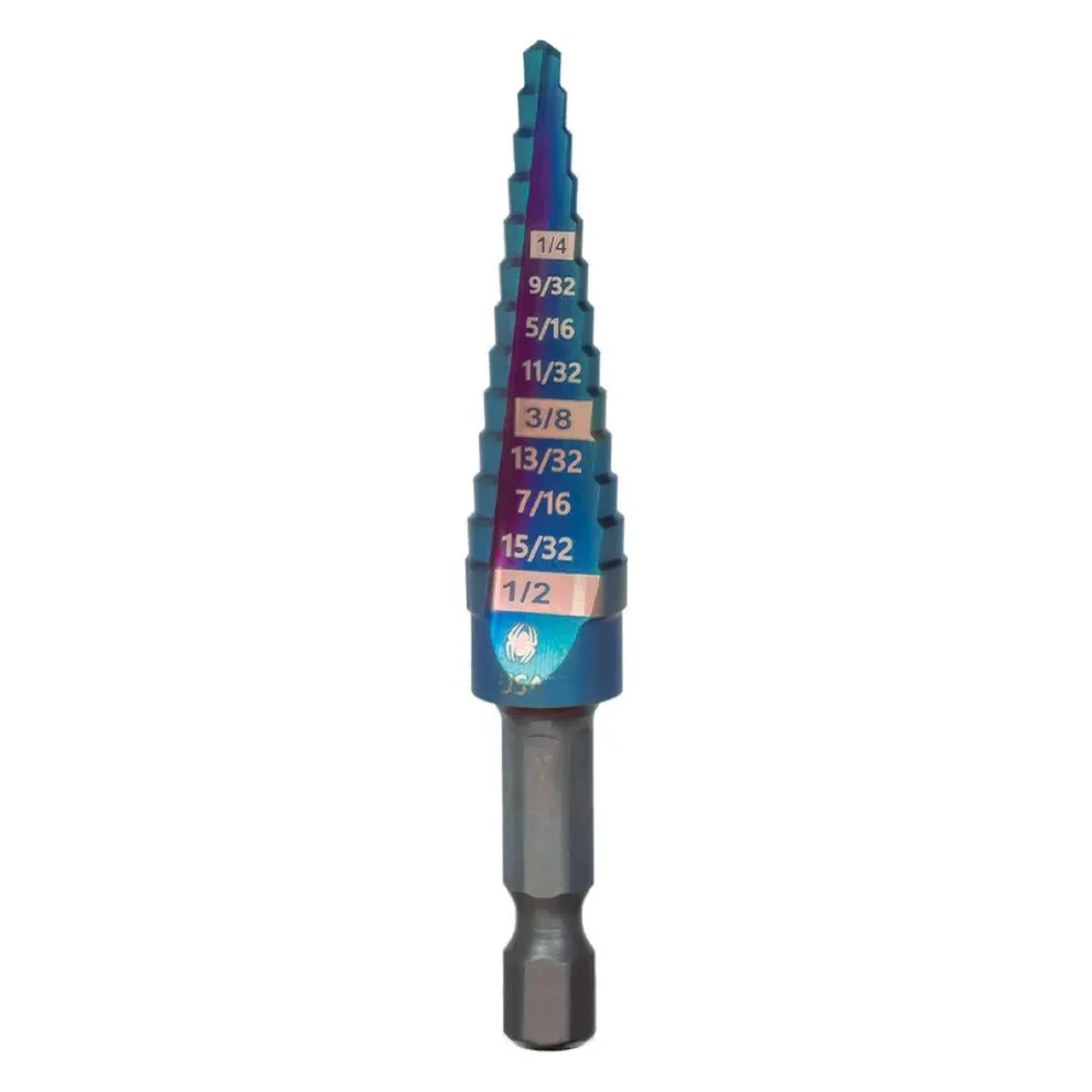 Spyder 1/8 to 1/2" Hex Shank 13 Step Drill Bit 19019