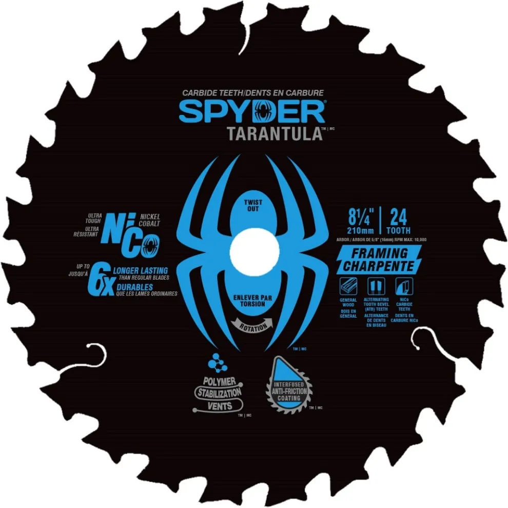 Spyder 8-1/4" 24-Tooth Circular Saw Blade 13069CA