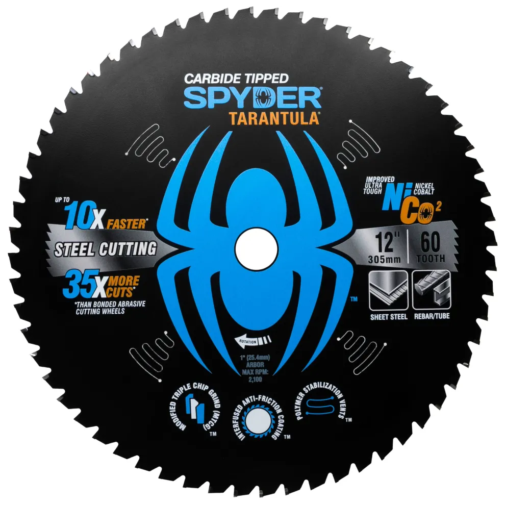 Spyder 12" 60-Tooth TCT Steel Cutting Circular Saw Blade 13505