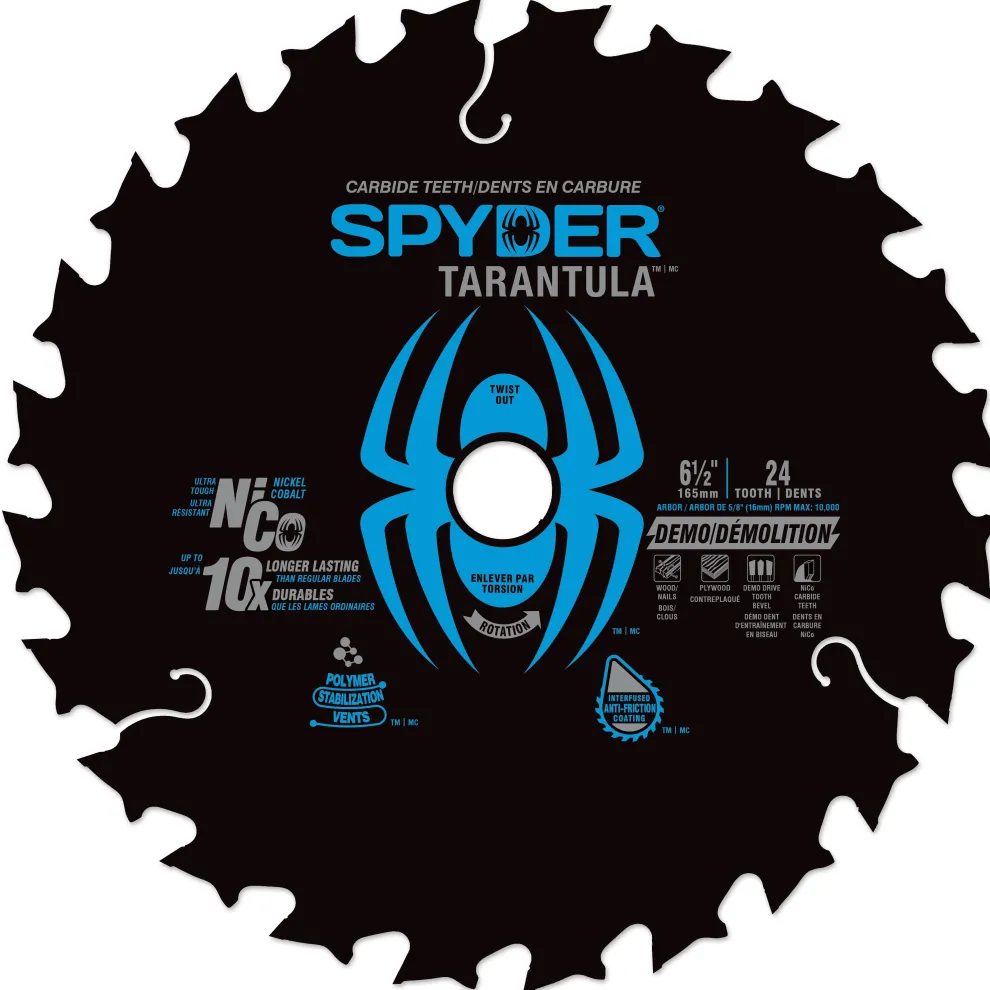 Spyder 6-1/2" 24-Tooth TCT Demolition Circular Saw Blade 13041