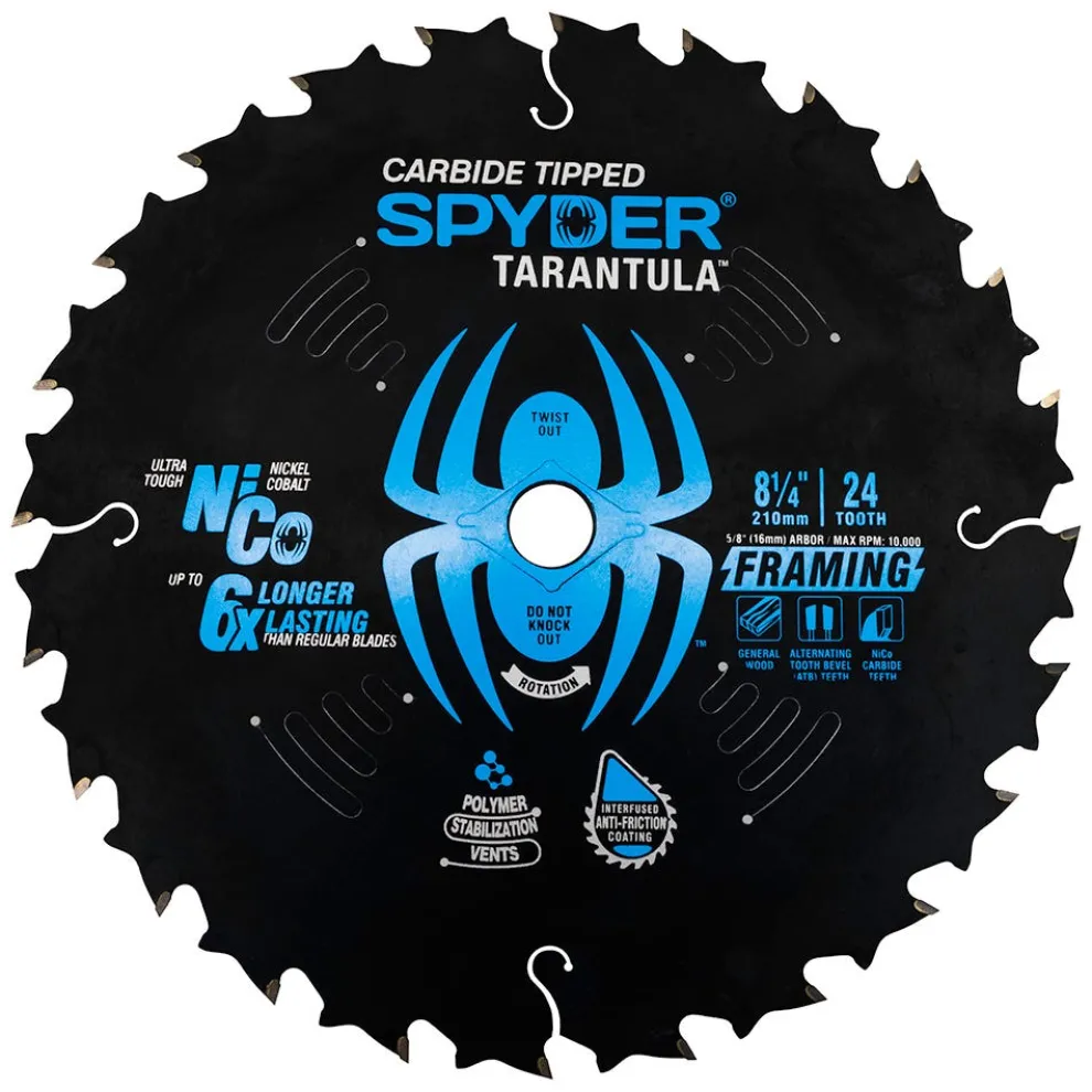 Spyder 8-1/4" 24-Tooth TCT Framing Circular Saw Blade 13031