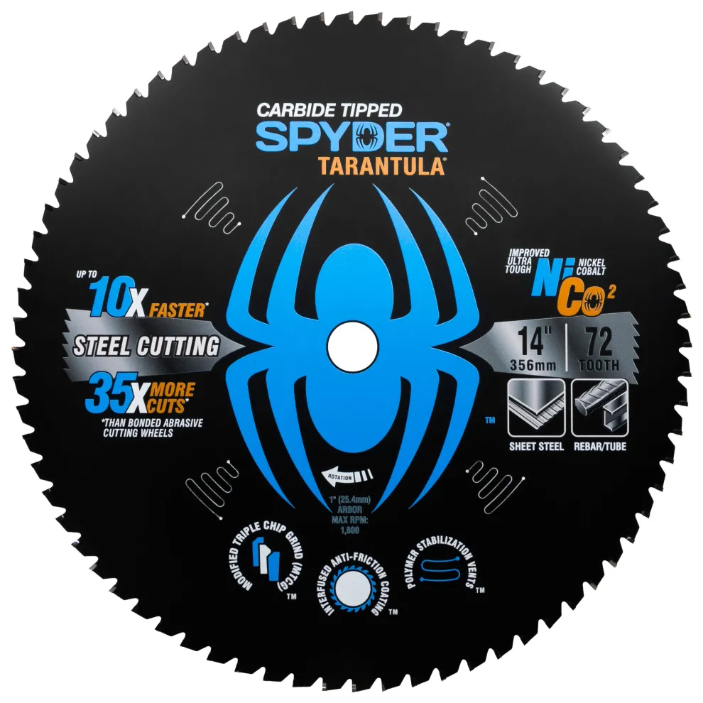 Spyder 14" 72-Tooth TCT Steel Cutting Circular Saw Blade 13506