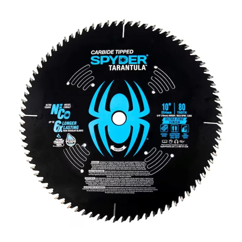 Spyder 10" 80-Tooth TCT Ultra Fine Circular Saw Blade 13026