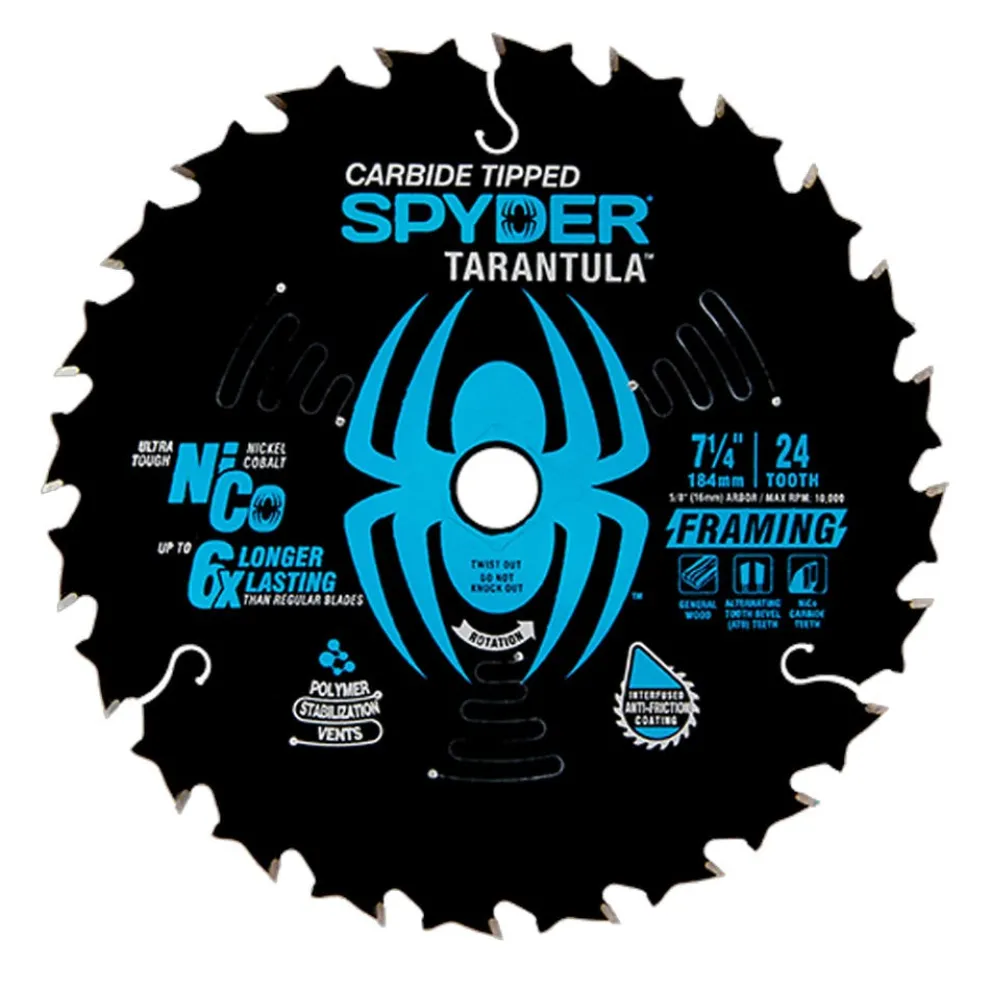 Spyder 7-1/4" 24-Tooth TCT Framing Circular Saw Blade 13001