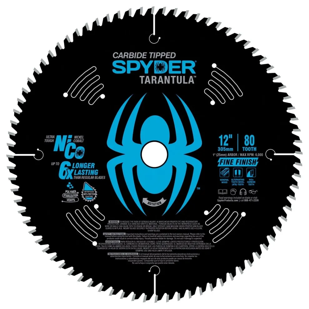 Spyder 12" 80-Tooth TCT Fine Circular Saw Blade 13015