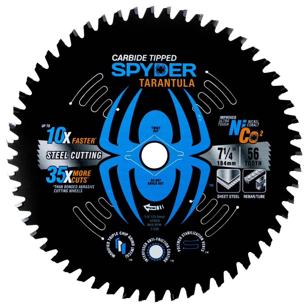 Spyder 7-1/4" 56-Tooth TCT Steel Cutting Circular Saw Blade 13502