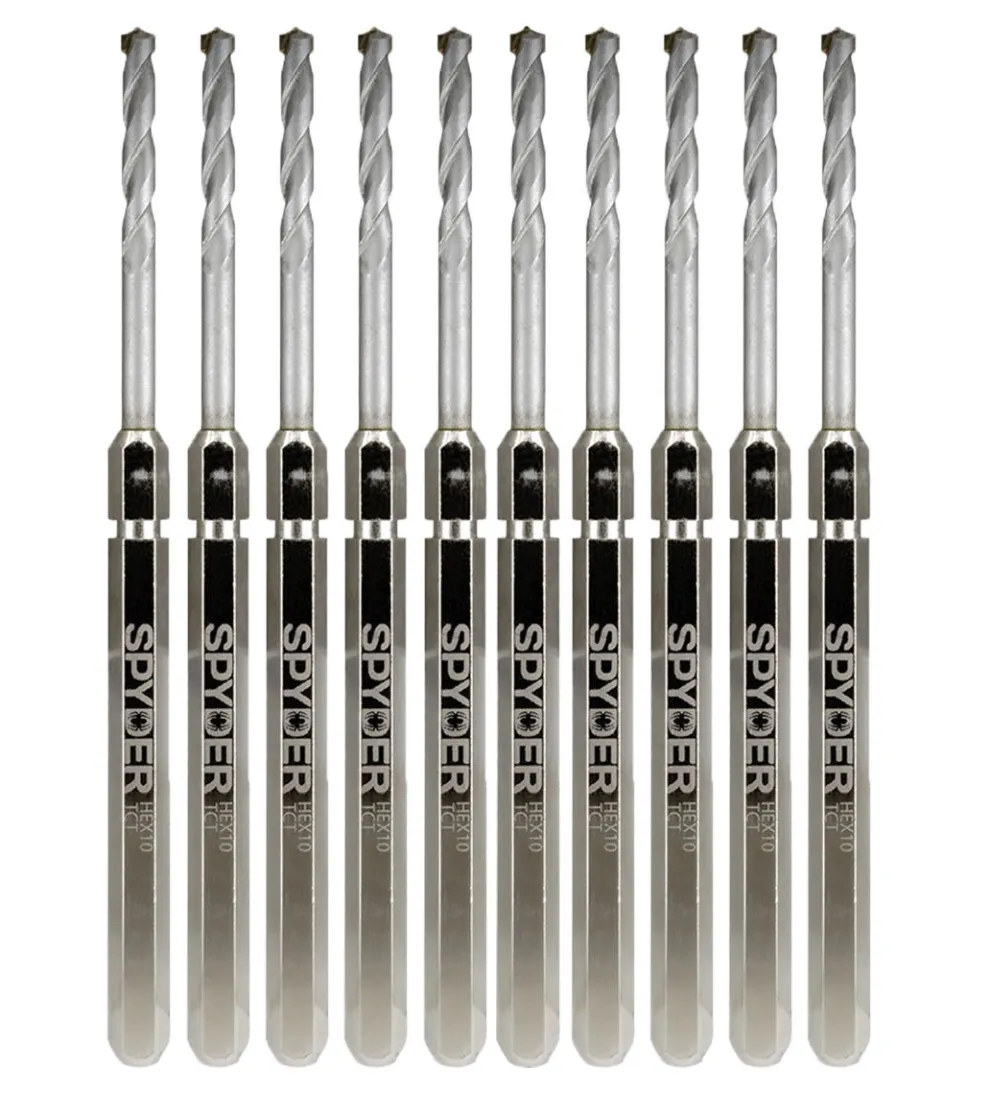 Spyder Hex10 1/2" TCT Quick Change Hole Saw Arbor Pilot Bit (10-Pack) 600646-10