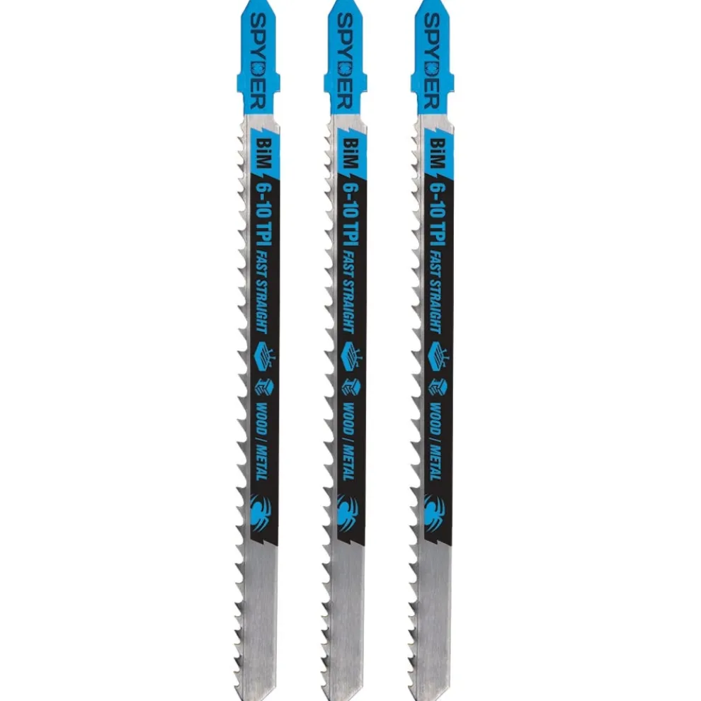 Spyder T-Shank Metal And Wood Cutting Bi-Metal Coarse Tooth Jig Saw Blades (3-Pack) 300098